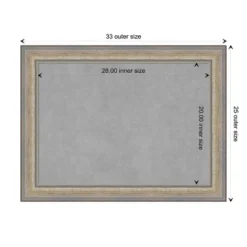 Amanti Art 33"x25" Framed Magnetic Board Fleur Champagne Silver : Metal Wall Mount, Office Décor -Amanti Art GUEST 16f52a2b 8d05 4835 8ce0 a3254a507bed
