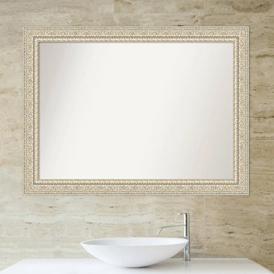 44" X 33" Non-Beveled Fair Baroque Wood Bathroom Wall Mirror Cream - Amanti Art 6 44" X 33" Non-Beveled Fair Baroque Wood Bathroom Wall Mirror Cream - Amanti Art - Image 4
