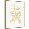 22" X 28" Gold Blooms III By Wild Apple Portfolio Framed Canvas Wall Art Gold - Amanti Art