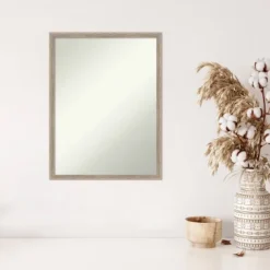 19" X 25" Non-Beveled Hardwood Wedge Whitewash Wood Wall Mirror - Amanti Art 12 19" X 25" Non-Beveled Hardwood Wedge Whitewash Wood Wall Mirror - Amanti Art -Amanti Art GUEST 181d2b15 a295 4c16 b6fb 444c4727778f
