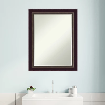 Amanti Art Signore Bronze Petite Bevel Wood Bathroom Wall Mirror 28.25 X 22.25 In. 8 Amanti Art Signore Bronze Petite Bevel Wood Bathroom Wall Mirror 28.25 X 22.25 In. - Image 6