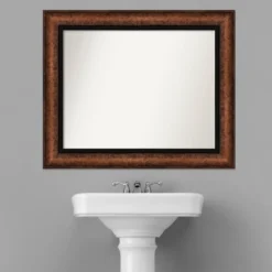 35" X 29" Non-Beveled Vogue Bronze Bathroom Wall Mirror - Amanti Art -Amanti Art GUEST 19a4a7b6 6346 407b bc04 a120b69945d4