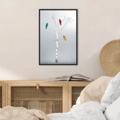 16" X 23" Three In A Tree By Marvin Pelkey Framed Canvas Wall Art - Amanti Art -Amanti Art GUEST 1a8e4a8e 2f10 40a1 ab87 a98f1a806e08