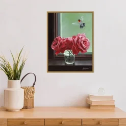 18" X 24" Window Shopping Rose By Fred Szatkowski Framed Canvas Wall Art - Amanti Art -Amanti Art GUEST 1af859bc 42ce 49ea ac50 2e1392906169