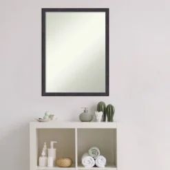 20" X 26" Non-Beveled Scoop Wood Bathroom Wall Mirror Dark Bronze - Amanti Art -Amanti Art GUEST 1b05bc72 9d40 449f bcf1 0354cdfeae14