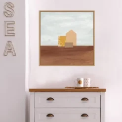 22" X 22" Homey Landscape II By Courtney Prahl Framed Canvas Wall Art Light Brown - Amanti Art -Amanti Art GUEST 1bfc038c 804f 44bc b720 1ecf90cf71ea