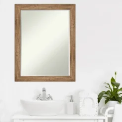 Amanti Art Owl Brown Narrow Petite Bevel Wood Bathroom Wall Mirror 27.5 X 21.5 In. -Amanti Art GUEST 1c155b9f af1f 4bab 863d b024a194eb06