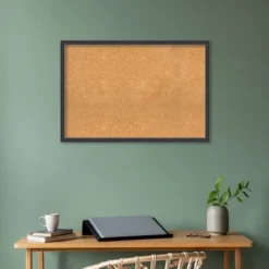 38"x26" Stylish Wood Frame Natural Cork Board Black - Amanti Art: Wall Mount, Decorative, 2ft X3ft -Amanti Art GUEST 1c406d04 7059 4047 b846 548eaf94579e