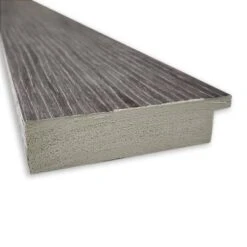 34" X 28" Non-Beveled Pinstripe Plank Gray Bathroom Wall Mirror - Amanti Art