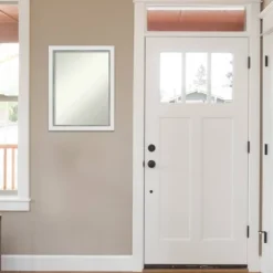 21" X 27" Non-Beveled Eva White Silver Narrow Wall Mirror - Amanti Art -Amanti Art GUEST 1ced3f29 f543 43fb 92ae 4326aeedc1a4