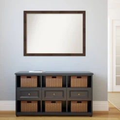 41" X 30" Non-Beveled Wildwood Brown Narrow Wall Mirror - Amanti Art -Amanti Art GUEST 1d828313 0be3 49ae a797 49c981216fe0