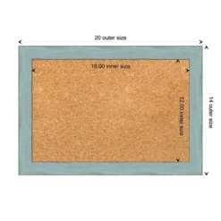 Amanti Art Sky Blue Rustic Wood Framed Corkboard, Natural Cork -Amanti Art GUEST 1d8c923e 051e 4360 8c37 5b3c6fad2908
