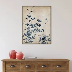 22" X 30" Indigo Leaves II By Isabelle Z Framed Canvas Wall Art Gray Wash - Amanti Art -Amanti Art GUEST 1defb263 652f 43b9 a8e6 1c4d4669e16d