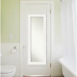 20" X 54" Non-Beveled Ridge White Full Length On The Door Mirror - Amanti Art -Amanti Art GUEST 1e7d24b6 5cc9 4277 9299 f4bcd83bd43e