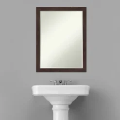 Amanti Art Fresco Petite Bevel Wood Bathroom Wall Mirror -Amanti Art GUEST 1eea3a78 a35c 4e47 84df 227e0031d0ca