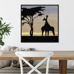 22" X 22" Savanna Giraffes IV By James Burghardt Framed Canvas Wall Art Black - Amanti Art -Amanti Art GUEST 1efbadfe bfde 4e5c b838 c58a3075d55b