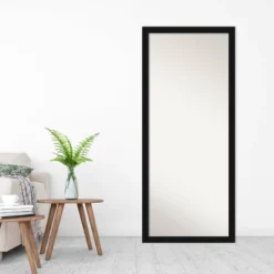 27" X 63" Non-Beveled Avon Black Full Length Floor Leaner Mirror - Amanti Art -Amanti Art GUEST 2099699b 47bd 47d5 986f 245315867bf6