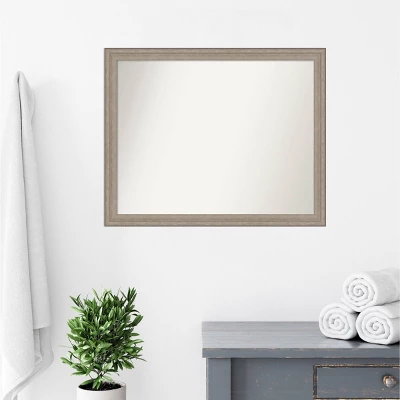31" X 25" Non-Beveled Curve Wood Bathroom Wall Mirror Gray Wash - Amanti Art 8 31" X 25" Non-Beveled Curve Wood Bathroom Wall Mirror Gray Wash - Amanti Art - Image 6