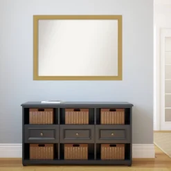 42" X 31" Non-Beveled Grace Brushed Gold Wall Mirror - Amanti Art -Amanti Art GUEST 22830fa1 78e5 4eed 8d58 e2dc41e90f96