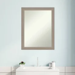 21" X 27" Non-Beveled Curve Wood Bathroom Wall Mirror Gray Wash - Amanti Art 17 21" X 27" Non-Beveled Curve Wood Bathroom Wall Mirror Gray Wash - Amanti Art -Amanti Art GUEST 22cf2660 fb39 432e a668 e343449f0951