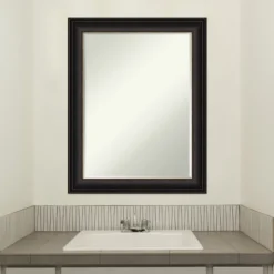 Amanti Art Trio Oil Rubbed Bronze Petite Bevel Bathroom Wall Mirror 28.5 X 22.5 In. -Amanti Art GUEST 23537518 c676 4722 94fb 40695d68f41b