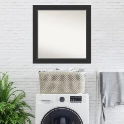 31" X 31" Non-Beveled Corvino Black Wood Wall Mirror - Amanti Art -Amanti Art GUEST 23b0620a b08f 44a7 b068 2dd2dee0a17d 1