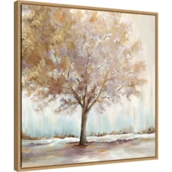 22" X 22" Infinite Peace By Eva Watts Framed Canvas Wall Art Light Brown - Amanti Art