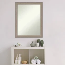 21" X 27" Non-Beveled Curve Wood Bathroom Wall Mirror Gray Wash - Amanti Art 13 21" X 27" Non-Beveled Curve Wood Bathroom Wall Mirror Gray Wash - Amanti Art -Amanti Art GUEST 25026a32 15a2 4713 978d 9d4ce32e71c5