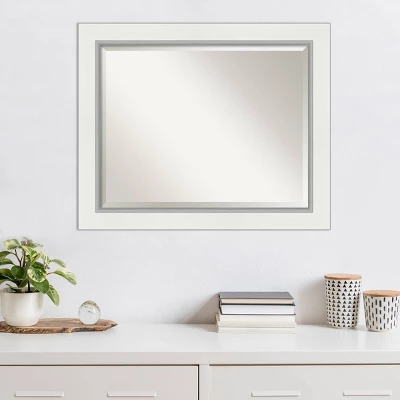 34" X 28" Eva White Framed Wall Mirror Silver - Amanti Art 7 34" X 28" Eva White Framed Wall Mirror Silver - Amanti Art - Image 5