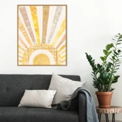 22" X 28" Boho Sunshine I By Courtney Prahl Framed Canvas Wall Art Light Brown - Amanti Art -Amanti Art GUEST 263940f5 f43b 405c bd52 d937eb796406