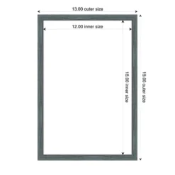 Amanti Art Dixie Blue Grey Rustic Narrow Framed Dry Erase Magnetic Board -Amanti Art GUEST 26542897 a810 474d 8745 e18437367e3c