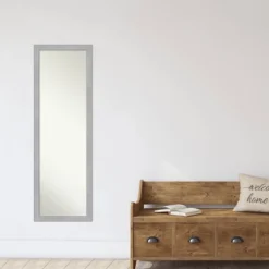 17" X 51" Vista Brushed Framed On The Door Mirror Nickel - Amanti Art -Amanti Art GUEST 26c039fb 64ed 41c0 b5ed 4f67e0f381c2