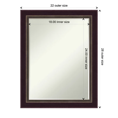 Amanti Art Signore Bronze Petite Bevel Wood Bathroom Wall Mirror 28.25 X 22.25 In. 5 Amanti Art Signore Bronze Petite Bevel Wood Bathroom Wall Mirror 28.25 X 22.25 In. - Image 3