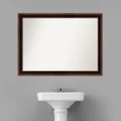 42" X 31" Non-Beveled Corded Bathroom Wall Mirror Bronze - Amanti Art -Amanti Art GUEST 280e3d5a 5527 4ff6 8ad0 5f6d935cf828