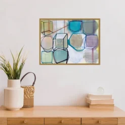 24" X 18" Paper Abstract 3 By Taitz Duffy Framed Canvas Wall Art - Amanti Art -Amanti Art GUEST 28df5b9e ae93 44cb bf24 e47ad1013d9e
