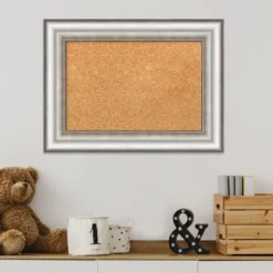 Amanti Art Salon Silver Framed Corkboard, Natural Cork -Amanti Art GUEST 28dff88c 1fd8 44ec 9ceb 6d4b47e91cff