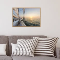 23" X 16" Sunset Cruise On The Western Union Schooner By Chuck Haney Danita Delimont Framed Canvas Wall Art - Amanti Art -Amanti Art GUEST 28ef8857 da78 4d90 9760 24100d30c8ca