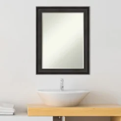 Amanti Art Allure Charcoal Petite Bevel Wood Bathroom Wall Mirror 28.5 X 22.5 In. -Amanti Art GUEST 298f4e35 3b74 4316 8bd7 97a2d7ff7049
