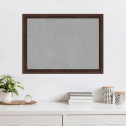 31"x23" Narrow Framed Magnetic Board Warm Walnut - Amanti Art: Metal, Wall Mount, Office Decor -Amanti Art GUEST 29eecc74 d007 4308 9c09 dffb9cbf76e3
