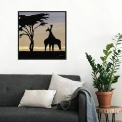 22" X 22" Savanna Giraffes IV By James Burghardt Framed Canvas Wall Art Black - Amanti Art -Amanti Art GUEST 29f90c5e 323b 4e29 8459 05f49076c984