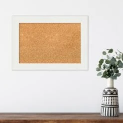 Amanti Art Vanity White Narrow Framed Corkboard, Natural Cork -Amanti Art GUEST 2a8399f4 135a 438f 99bc 49d61db242e9