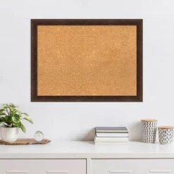 31"x23" Narrow Wood Frame Cork Board Warm Walnut - Amanti Art: Wall Mount, Bulletin Display -Amanti Art GUEST 2bce5399 0fa3 4c5e a494 a7b0e4db2160