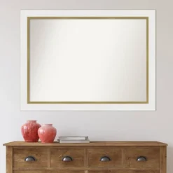 43" X 32" Non-Beveled Eva Bathroom Wall Mirror White - Amanti Art: Modern Rectangle, Wall Mount, Includes Hardware -Amanti Art GUEST 2c73d312 5f88 4004 aa2c 1a1f9009f22e