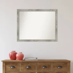 31" X 25" Non-Beveled Dove Square Bathroom Wall Mirror Gray Wash - Amanti Art -Amanti Art GUEST 2ccc4ef1 e4c9 457b 939a 5778a98bb57a