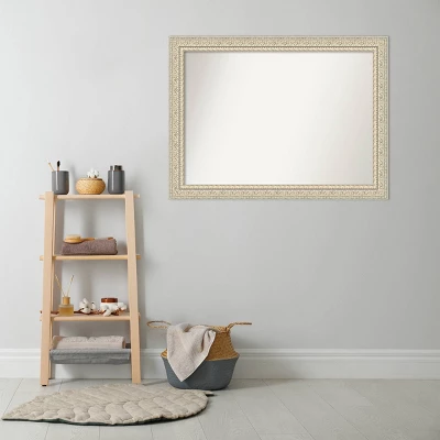 44" X 33" Non-Beveled Fair Baroque Wood Bathroom Wall Mirror Cream - Amanti Art 7 44" X 33" Non-Beveled Fair Baroque Wood Bathroom Wall Mirror Cream - Amanti Art - Image 5
