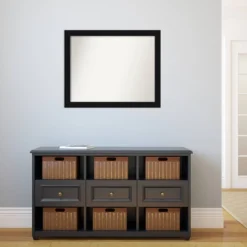 31" X 25" Non-Beveled Avon Black Wall Mirror - Amanti Art -Amanti Art GUEST 2d788edc d604 4c09 be34 1145ed2a558b