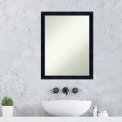 Madison Black Non-Beveled Wood Bathroom Wall Mirror -Amanti Art GUEST 2daf8d01 9277 4498 a516 8d53ae843d96