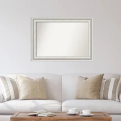 42" X 30" Non-Beveled Parlor White Wall Mirror - Amanti Art -Amanti Art GUEST 2e464741 afd4 4e4e 8d70 e529b73b75e3