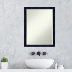 Amanti Art Madison Black Petite Bevel Wood Bathroom Wall Mirror 26.5 X 20.5 In. -Amanti Art GUEST 2e920a37 fc13 4ac1 973d d859f82a293c