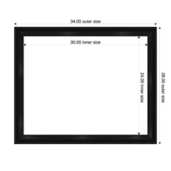 Amanti Art 28"x34" Grand Black Narrow Framed Magnetic Dry Erase Board -Amanti Art GUEST 2ecb7ac4 2215 4cac bc5d b54a312fe183